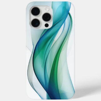 Transparent blue and green shapes iPhone 15 pro max case