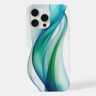 Transparent blue and green shapes iPhone 15 pro max case