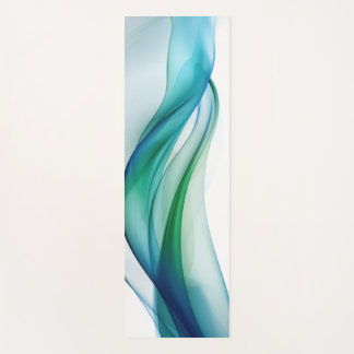 Transparent blue and green shapes yoga mat