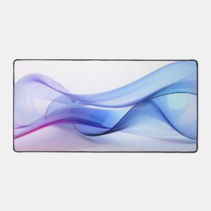 Transparent blue and lavender-colored forms desk mat