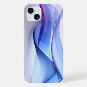 Transparent blue and lavender forms iPhone 15 plus case
