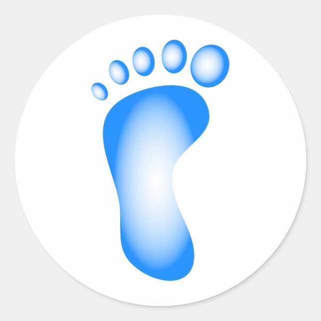 Transparent Blue Foot Classic Round Sticker (Front)