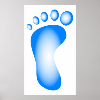 Transparent Blue Foot Poster