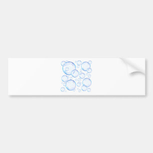 Transparent blue soap bubbles bumper sticker