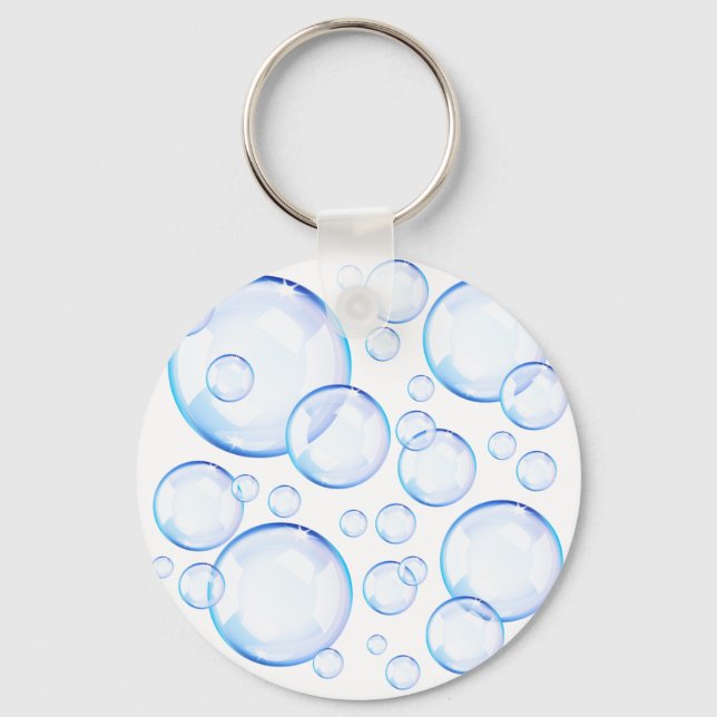Transparent blue soap bubbles key ring (Front)