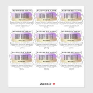 Transparent Body Butter Labels Purple And Gold