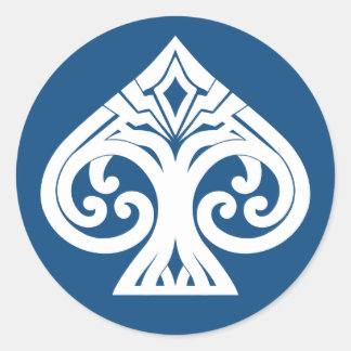 Transparent Borderless Art Deco Ace of Spades Classic Round Sticker