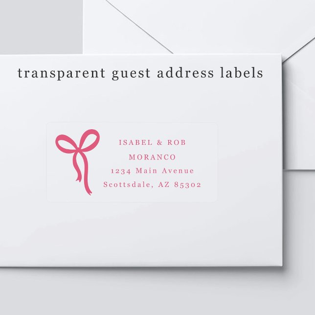 Transparent Bow Wedding Guest Address Labels (Creator Uploaded)