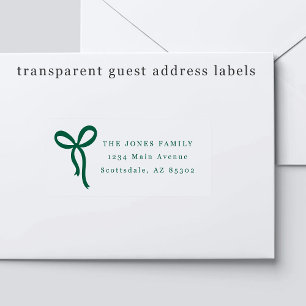 Transparent Bow Wedding Guest Address Labels