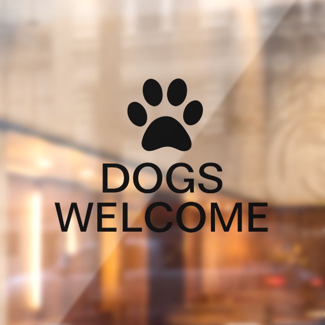 Transparent Business Vinyl Dogs Welcome Glass Window Cling (Sheet 2)