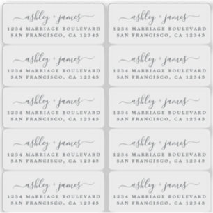 Transparent Calligraphy Return Address Labels