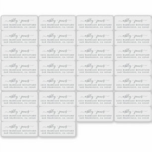 Transparent Calligraphy Return Address Labels 30x