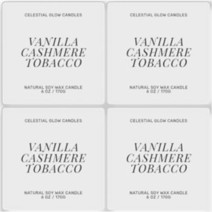 Transparent candle label minimal product sticker