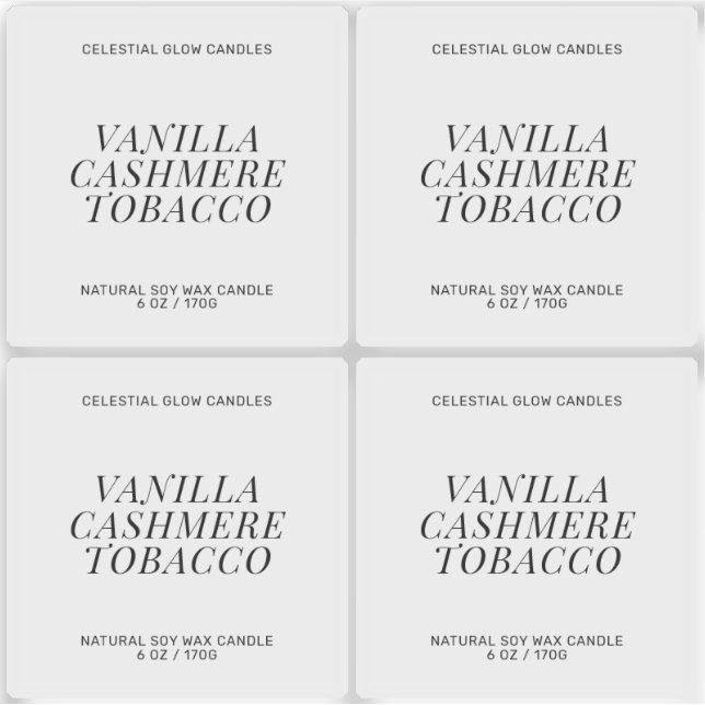 Transparent candle label minimal product sticker (Front)