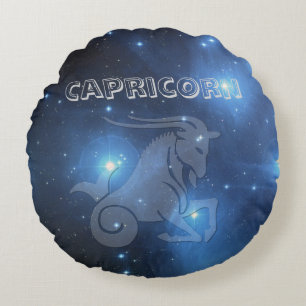 Transparent Capricorn Round Cushion