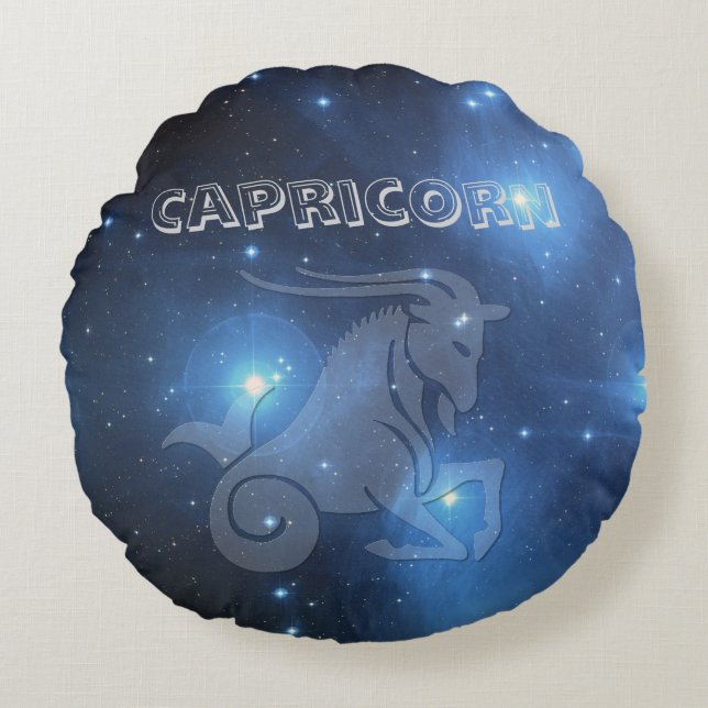 Transparent Capricorn Round Cushion (Front)