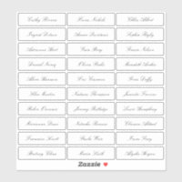 Transparent classic elegant script guest names