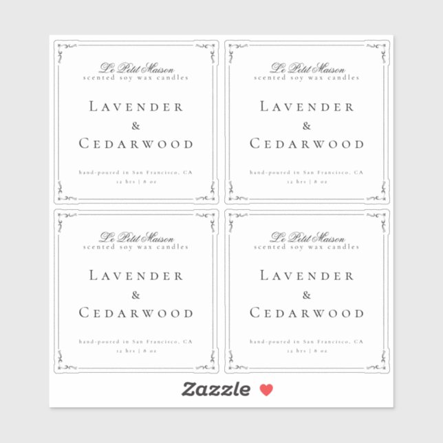 Transparent Classic Swirl Candle Product Packaging (Sheet)