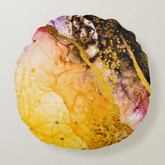 Transparent creativity. Abstract clouds -ART. Mast Round Cushion (Front)