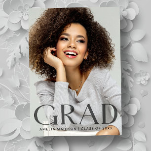 Transparent Dark Fashion Text Modern Grad Photo Announcement