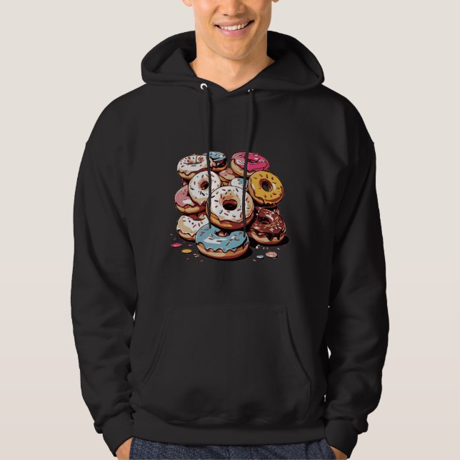 Transparent Doughnuts Sticker Hoodie (Front)
