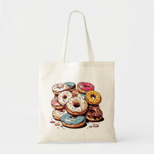 Transparent Doughnuts Sticker Tote Bag