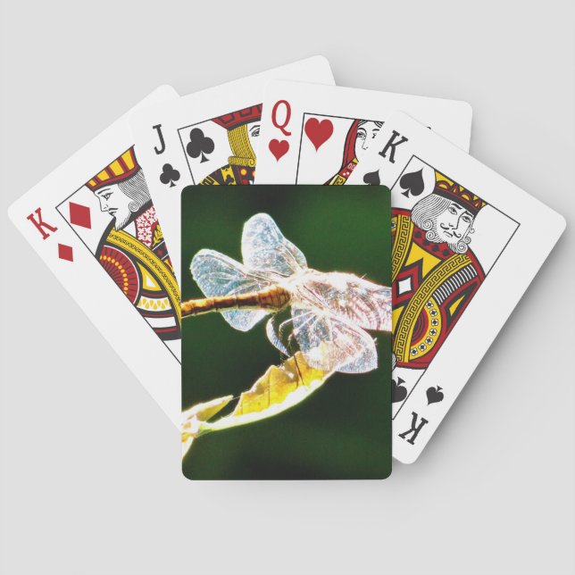 Transparent dragonfly playing cards (Back)
