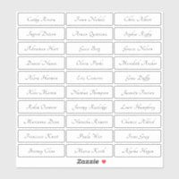 Transparent elegant traditional guest names sticke