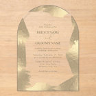 Transparent Faux Gold Foil Border Clear Wedding