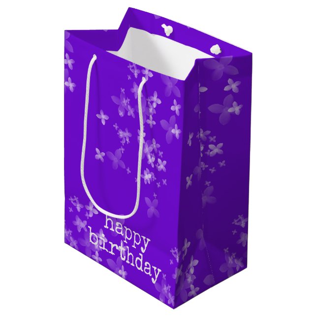 transparent floral collection medium gift bag (Front Angled)