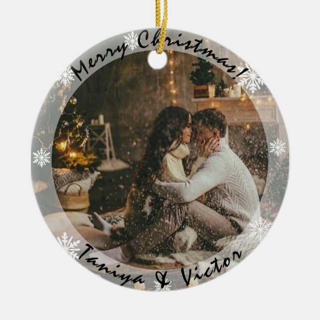 Transparent Frame with Photo Christmas Ornament (Front)
