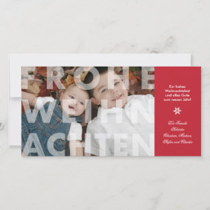 Transparent Frohe Weihnachten in Red Photo Card