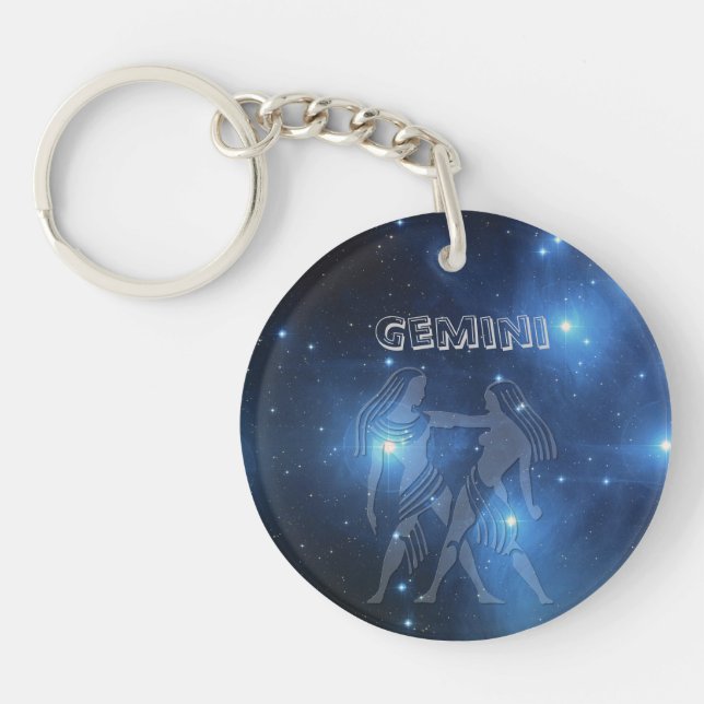 Transparent Gemini Key Ring (Front)