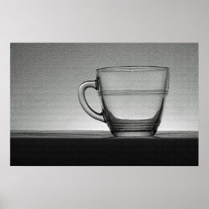 Transparent glass cup backlit poster