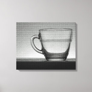 Transparent glass cup canvas print