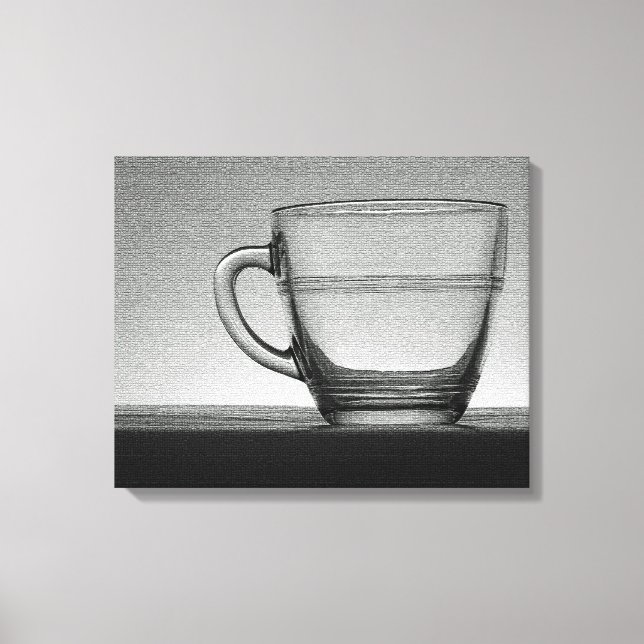 Transparent glass cup canvas print (Front)