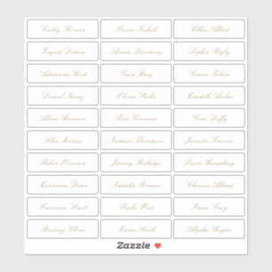 Transparent gold classic elegant script guest name