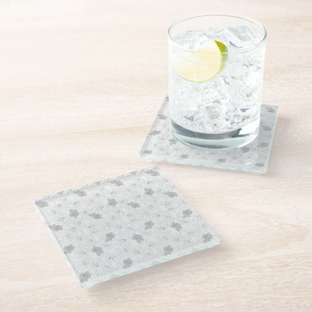 Transparent Grid Overlay – Editable PNG Texture Glass Coaster (Angled)