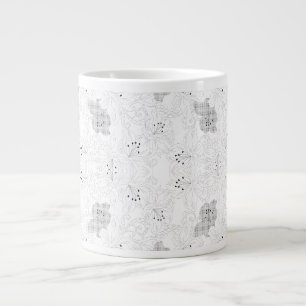 Transparent Grid Overlay – Editable PNG Texture Large Coffee Mug
