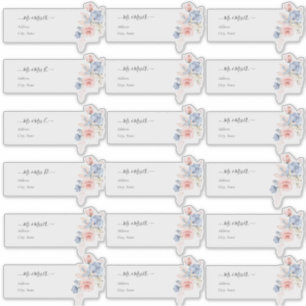 Transparent Guest Address Blush Blue H2 Flowers