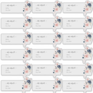 Transparent Guest Address Blush Navy H2 Flowers
