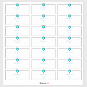 Transparent Guest Address Labels, Aqua Blue