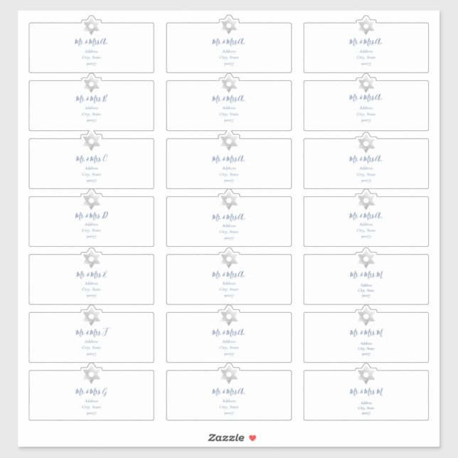 Transparent Guest Address Labels, Navy Ink (Sheet)