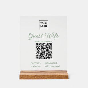 Transparent Guest WiFi Sign with QR Code 