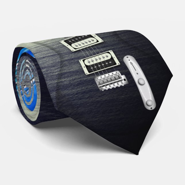 Transparent Guitar Music Tie (Rolled)