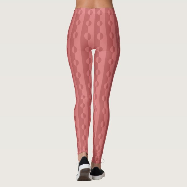 Transparent Half-circle Alternating Stripe Pattern Leggings (Back)