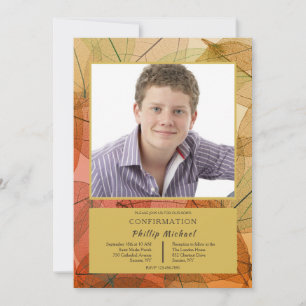 Transparent Leaves Fall Photo Invitation