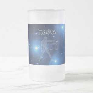 Transparent Libra Frosted Glass Beer Mug