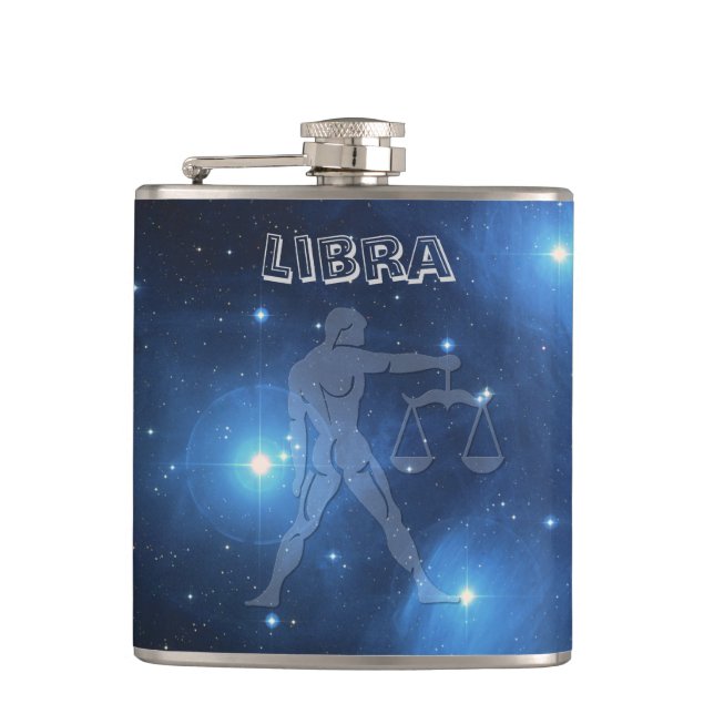 Transparent Libra Hip Flask (Front)