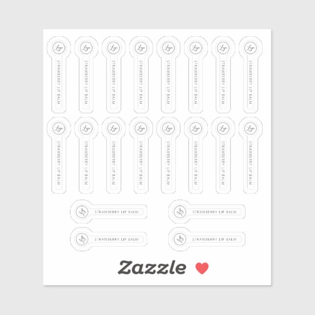 Transparent Lip Balm Safety Seal Logo & Text Label (Sheet)